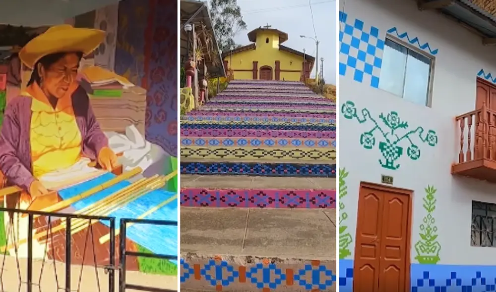 Los hermosos murales representan las principales actividades de los habitantes, como la textilería y la cerámica. Foto: composición LR/captura/Jose Villanueva