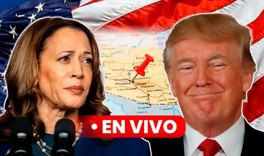 Trump lideraría encuestas en Arizona con ligera ventaja sobre Harris. Foto: composición LR/AFP.