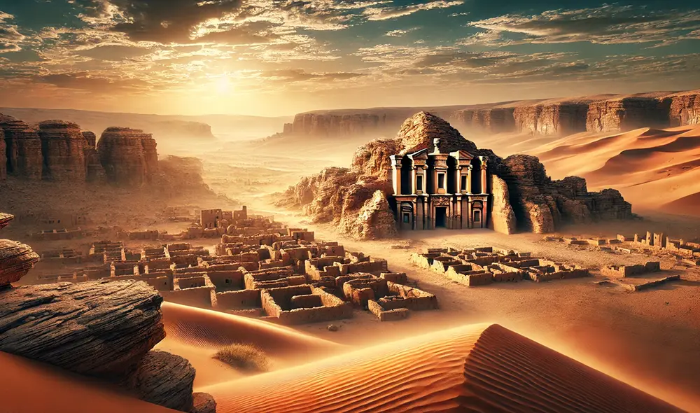 El descubrimiento de la ciudad fortificada al-Natah desafía la idea de que el noroeste de Arabia Saudita era habitado solo por nómadas. Foto: IA ChatGPT El descubrimiento de la ciudad fortificada al-Natah desafía la idea de que el noroeste de Arabia Saudita era habitado solo por nómadas. Foto: IA ChatGPT