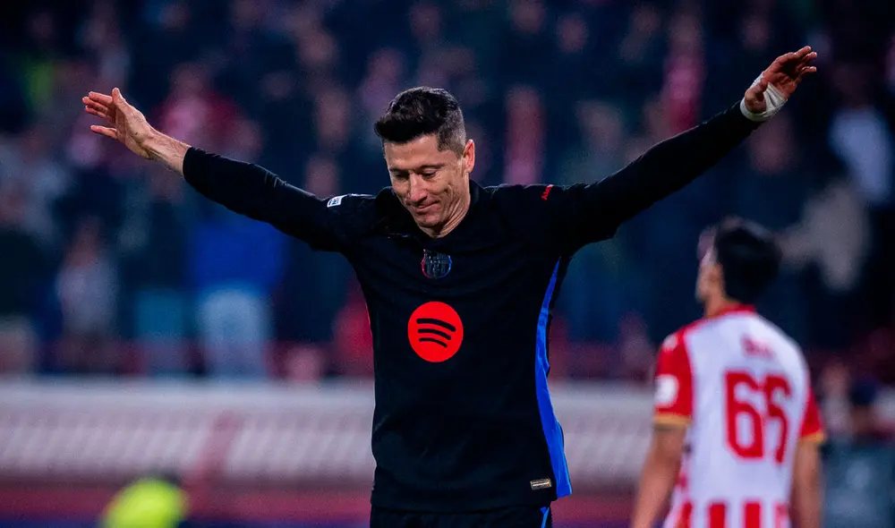 Robert Lewandowski se despachó con doblete en la victoria del Barcelona ante Estrella Roja. Foto: FC Barcelona Robert Lewandowski se despachó con doblete en la victoria del Barcelona ante Estrella Roja. Foto: FC Barcelona