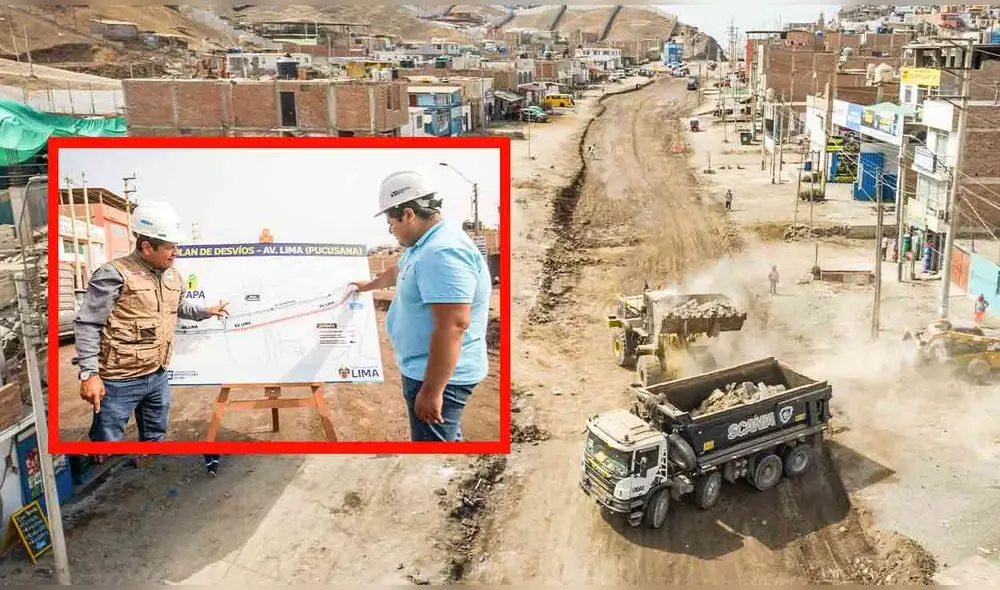 Municipalidad de Lima renueva av. Lima con la construcción de 2 km de pistas y veredas. Foto: composición LR/Andina