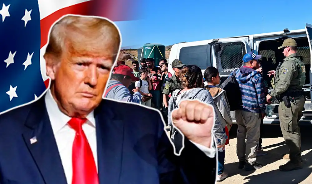 Donald Trump asegura que solo permitirá el paso de la frontera de USA a inmigrantes legales. Foto: composición LR/AFP.