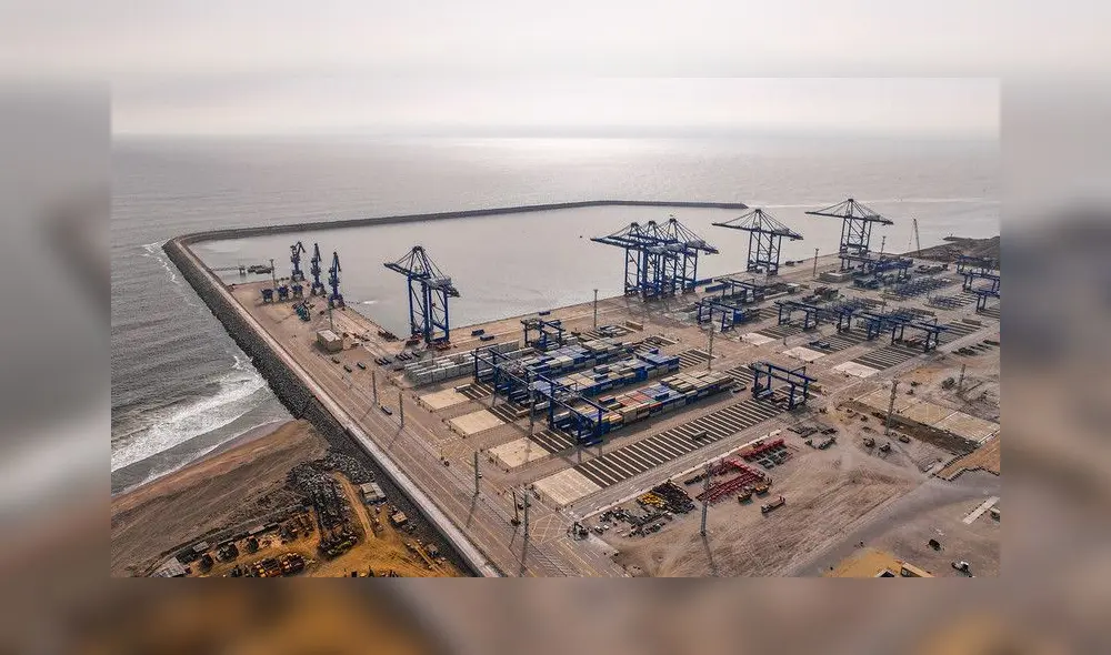 El Megapuerto de Chancay tiene una profundidad de 17,8 metros, la más grande de América Latina. Rompeolas principal supera los 2,6 kilómetros.  Foto: MTC