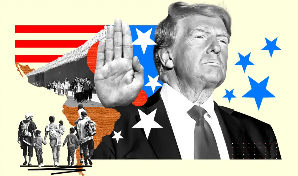 Trump ha asegurado que deportará a millones de inmigrantes irregulares. Diseño: Brian Tejeda Trump ha asegurado que deportará a millones de inmigrantes irregulares. Diseño: Brian Tejeda