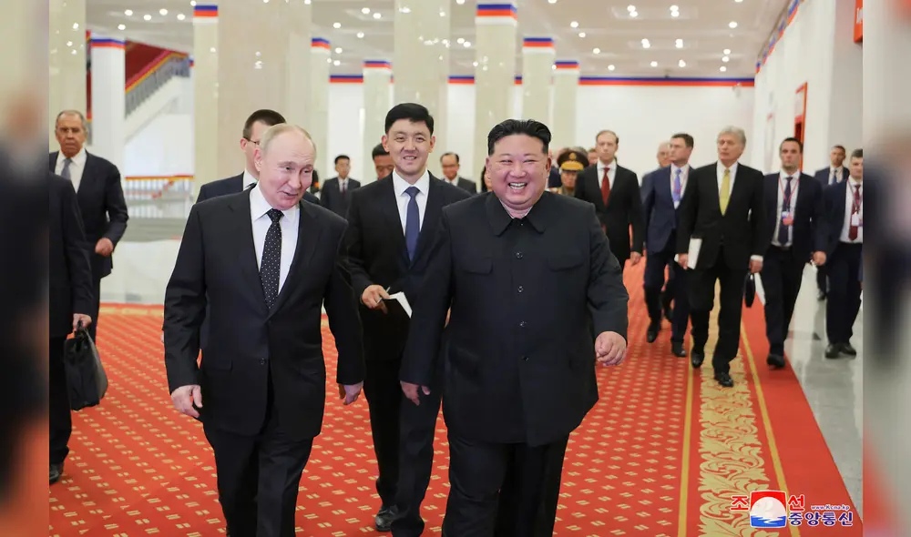 Vladimir Putin y Kim Jong-un unen fuerzas contra Ucrania. Fuente: AFP