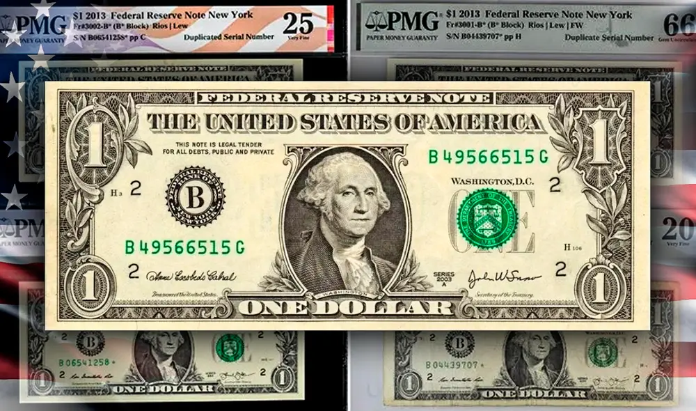 Para los coleccionistas, este detalle puede aumentar el valor del billete, especialmente si se encuentra en condiciones excepcionales. Foto: Composición LR/PMG/eBay.