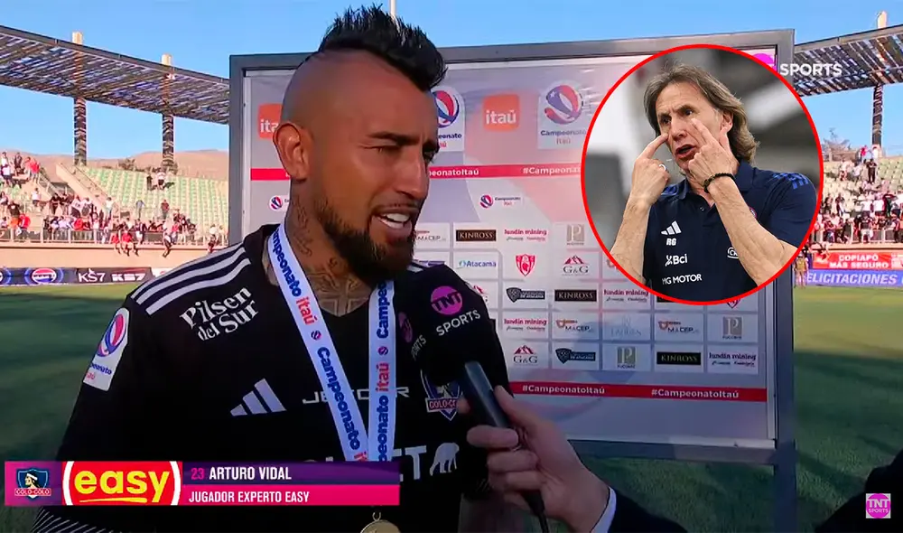 Arturo Vidal no ha sido considerado por Ricardo Gareca en la selección chilena. Foto: composición LR/captura de TNT Sports/AFP Arturo Vidal no ha sido considerado por Ricardo Gareca en la selección chilena. Foto: composición LR/captura de TNT Sports/AFP