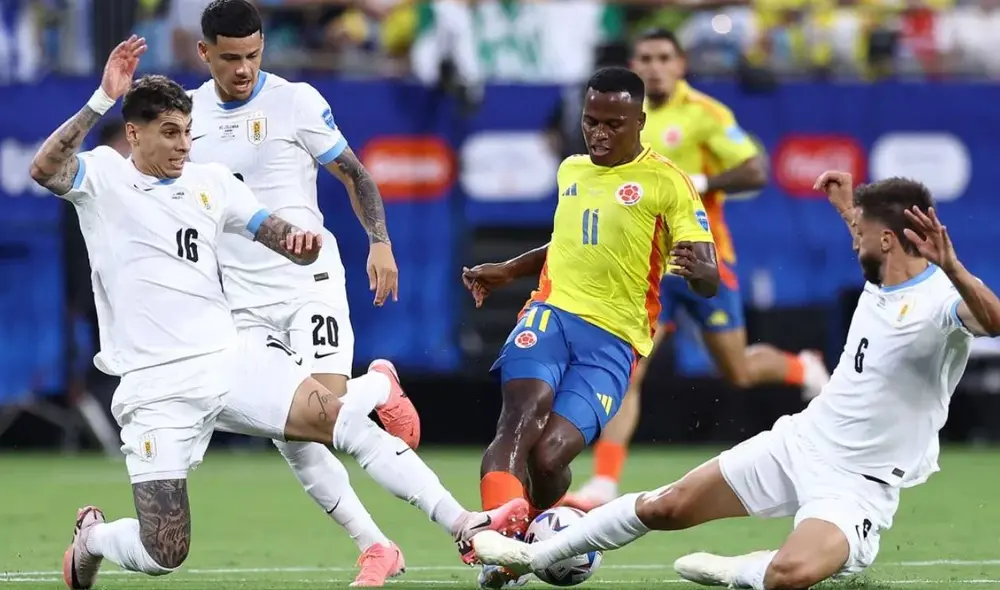 En su más reciente enfrentamiento por la Copa América, Colombia derrotó a Uruguay por 1 a 0. Foto: AFP