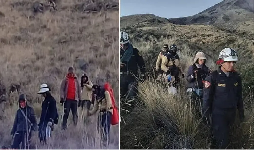 Policia de alta montaña encuentran a los amigos refugiados. Foto: difusión