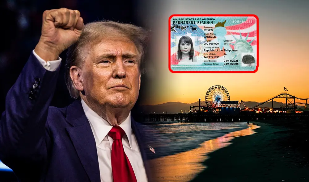 Donald Trump le otorgará una Green Card a los latinos en California que estén en una universidad. Foto: composición LR/Freepik/AFP/USCIS