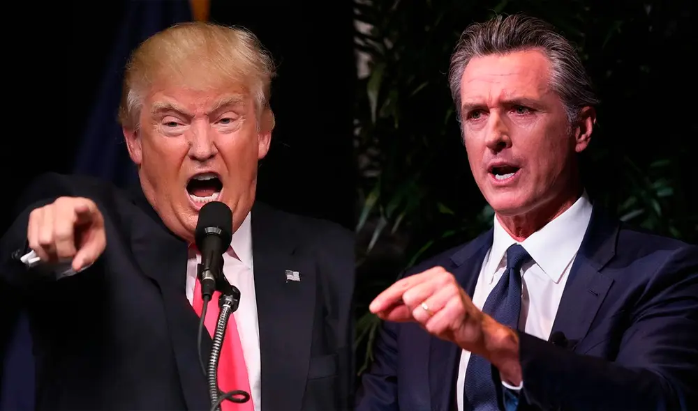 Donald Trump arremete contra el gobernador de California, Gavin Newsom, acusándolo de querer "matar a California" con sus políticas progresistas.  Foto: Diario El Sol / CNN