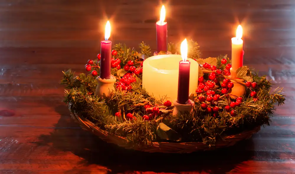 La Corona de Adviento está asociada con la esperanza y el renacer. Foto: difusión