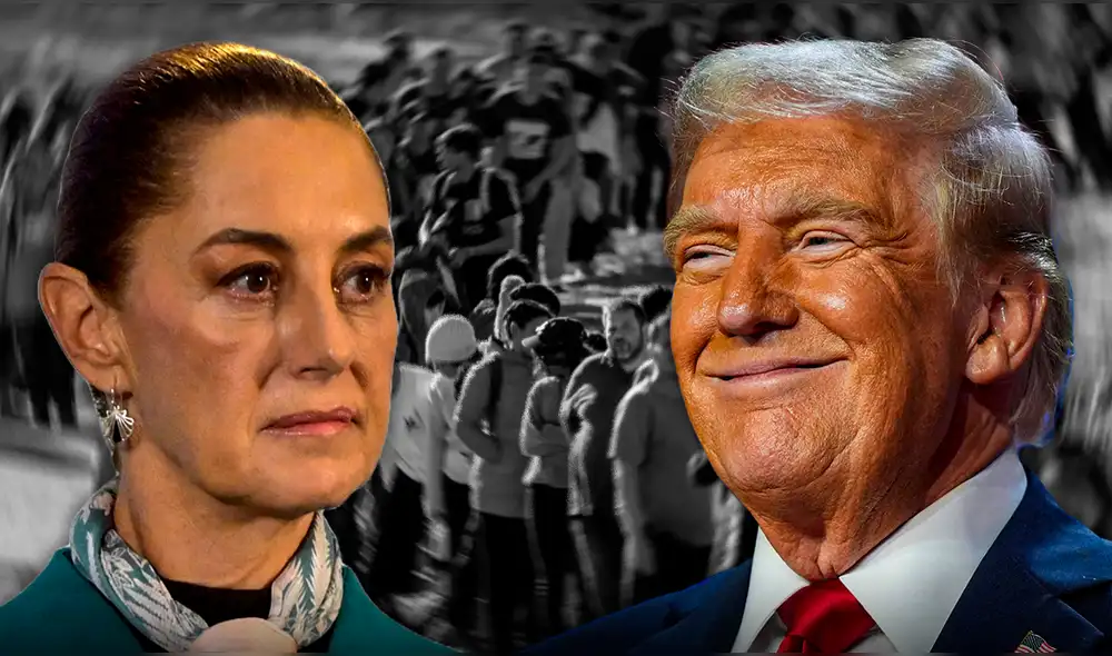 Sheinbaum, defensora de los derechos migratorios, destaca su compromiso con organizaciones de derechos humanos para salvaguardar a compatriotas en riesgo de deportación tras la elección de Homan. Foto: composición LR/AFP