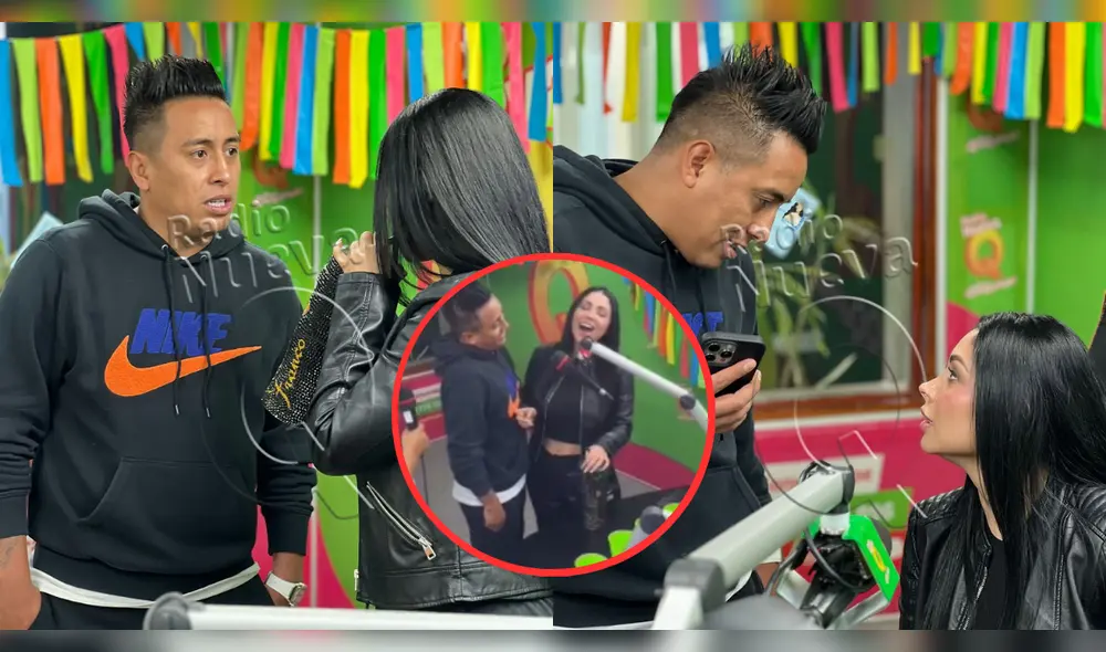 Christian Cueva recrea beso con Pamela Franco. Foto: Composición LR/Radio Nueva Q