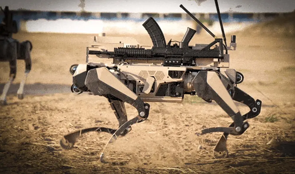 En el Airshow China 2024, se presentó el innovador 'lobo robot de combate chino', una tecnología militar autónoma para misiones de reconocimiento y combate. Foto: cbgc