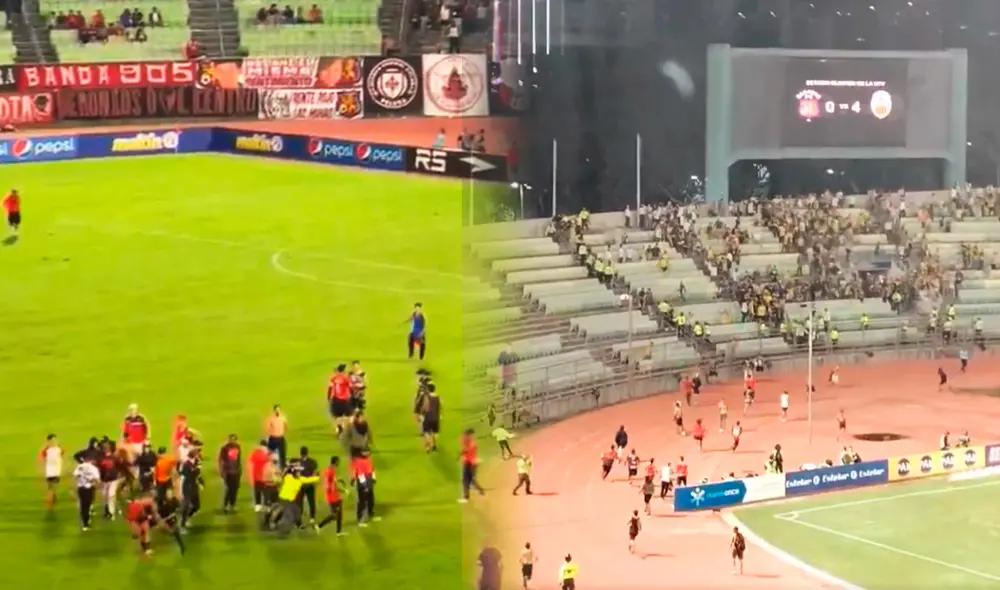 La irrupción violenta de hinchas del Caracas FC a poco que finalice el clásico ante Deportivo Táchira, ocurrió este martes 12 de noviembre. Foto: composición LR/tavodefreitas/X La irrupción violenta de hinchas del Caracas FC a poco que finalice el clásico ante Deportivo Táchira, ocurrió este martes 12 de noviembre. Foto: composición LR/tavodefreitas/X