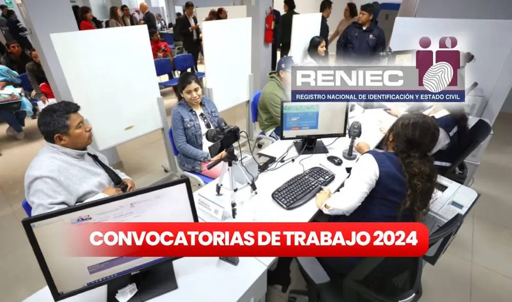 Reniec abre convocatoria de trabajo para técnicos, egresados y más profesionales. Foto: Composición LR/Andina.