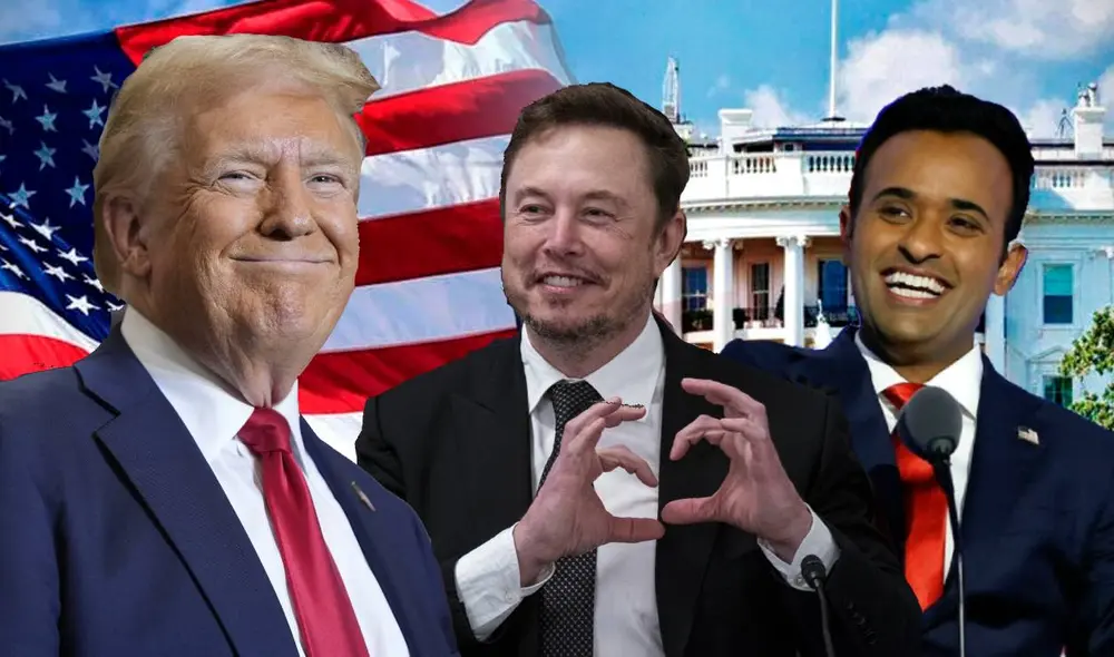 Donald Trump anuncia a Elon Musk y Vivek Ramunsky como nuevo miembros de su gobierno. Foto: composición LR/ CNN Donald Trump anuncia a Elon Musk y Vivek Ramunsky como nuevo miembros de su gobierno. Foto: composición LR/ CNN