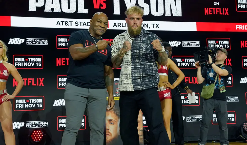 Mike Tyson enfrentará a Jake Paul en el AT&T Stadium de Estados Unidos. Foto: AFP