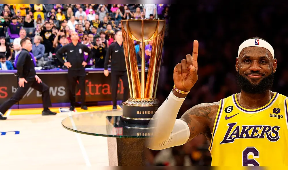Así luce la copa que LeBron James levantó la temporada pasada por la NBA Cup | Composición Gerson Cardoso /Foto: La República/ AFP