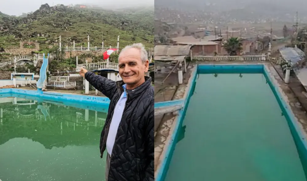 El yugoslavo construyó una piscina cerca del cementerio Nueva Esperanza de VMT. Foto: composición LR/El Popular