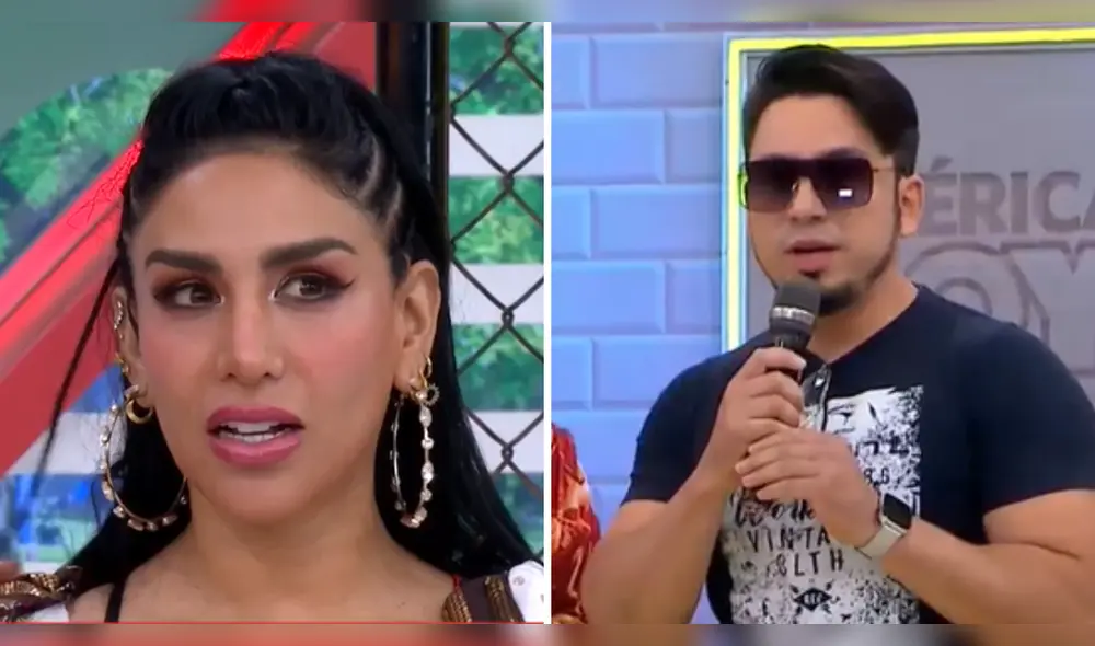 Leysi Suárez mostró un visible gesto de incomodidad al ver a su expareja. Foto: Composición LR/América