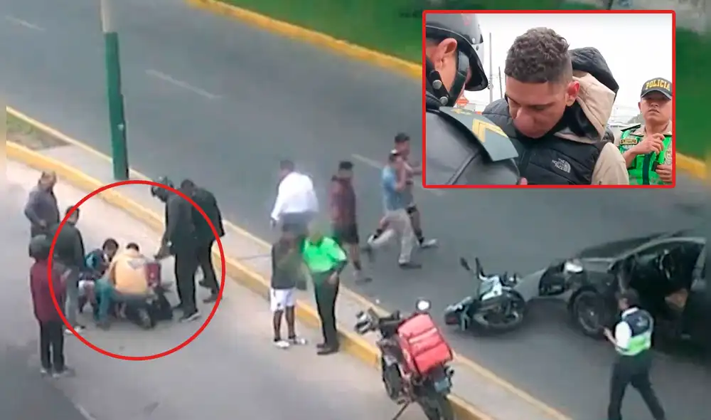 Ladron es embestido por conductor al intentar robar celular. Foto: composición LR/difusión.