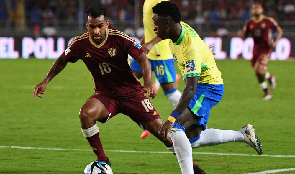 Venezuela y Brasil juegan en el Estadio Monumental de Maturín. Foto: AFP