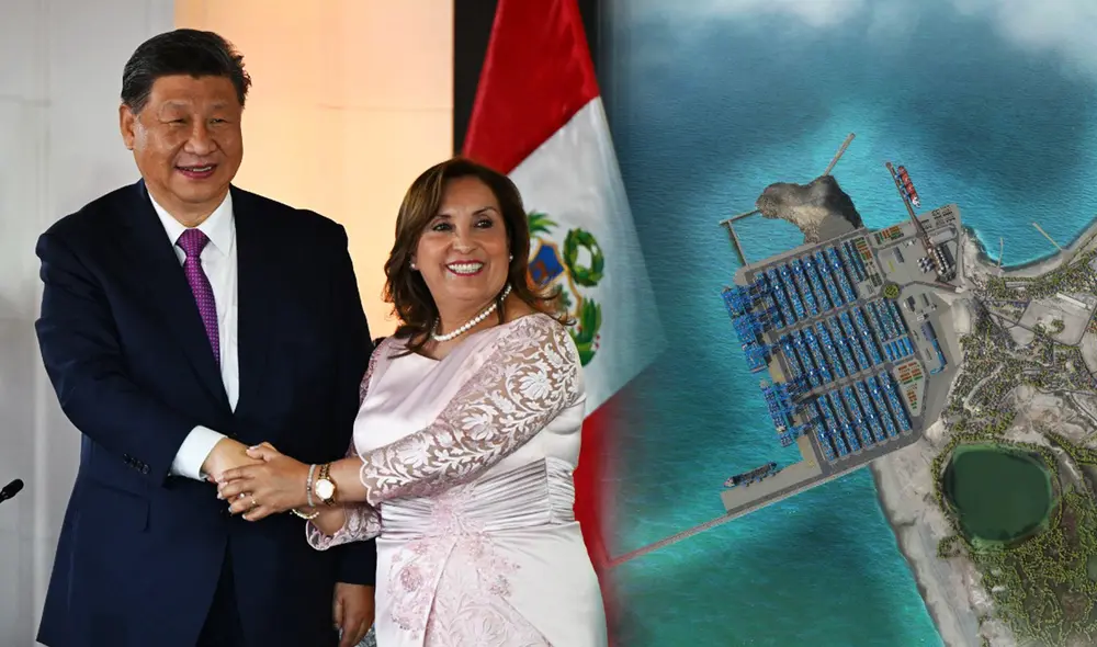 El puerto de Chancay, clave para el comercio entre América Latina y Asia, busca consolidar a Perú como un centro logístico global. Este megaproyecto apoya las relaciones comerciales entre ambos países. Foto: composición LR/AFP