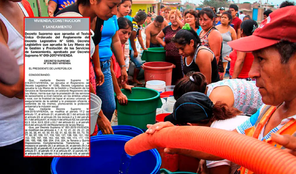 Peruanos deberán contar con el servicio de agua potable, tras publicacion de reglamento de ley. Foto: composición de Gerson Cardoso/ La República/ Diario El Peruano