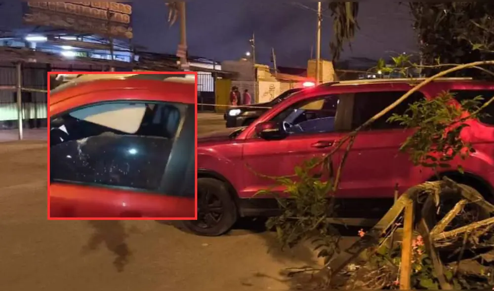 Hombre chocó su auto luego de intentar huir herido de la zona. Foto: Difusión Hombre chocó su auto luego de intentar huir herido de la zona. Foto: Difusión