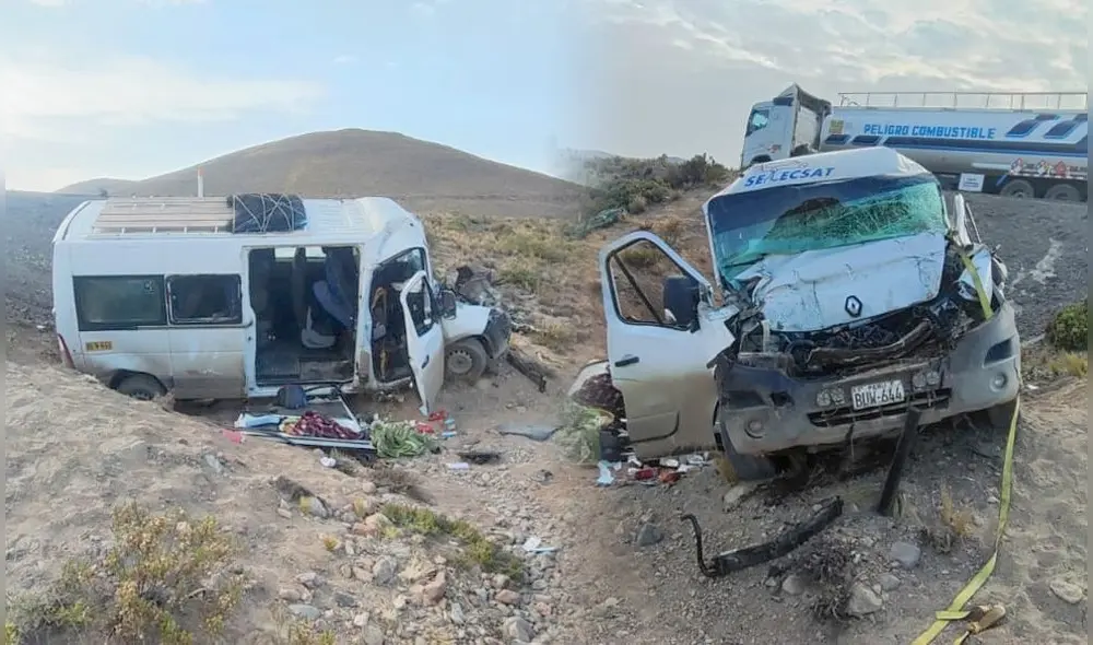 Arequipa. Los graves daños en ambas unidades muestran el alcance del impacto. Foto: composición LR/Claudia Beltrán/PNP