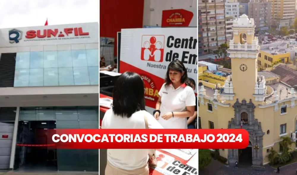 Convocatorias de trabajo del 18 al 24 de noviembre del 2024 en Lima y otras provincias del Perú.