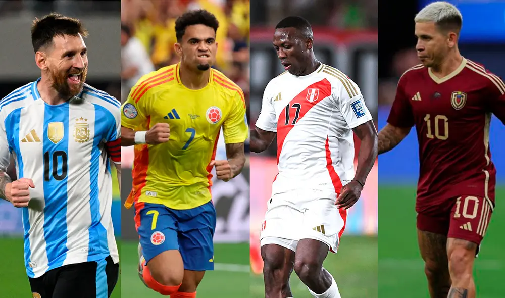 En la jornada 12 de las eliminatorias sudamericanas, hasta cuatro partidos se jugarán parcialmente en simultáneo.  Foto: composición de LR/AFP/FPF