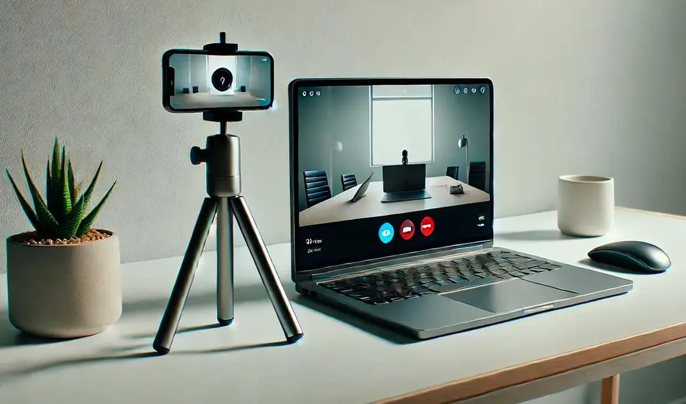 Necesitarás instalar DroidCam en tu laptop y celular. Foto: ChatGPT/La República