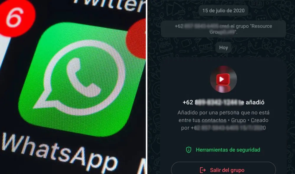WhatsApp ofrece una configuración específica que permite controlar quién puede añadirte a grupos. Foto: Composición LR | ELTIEMPO.COM | Captura.