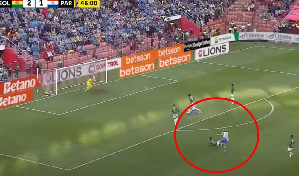 Julio Enciso convirtió el segundo tanto de Paraguay ante Bolivia sobre el final del partido. Foto: captura/Latina Deportes