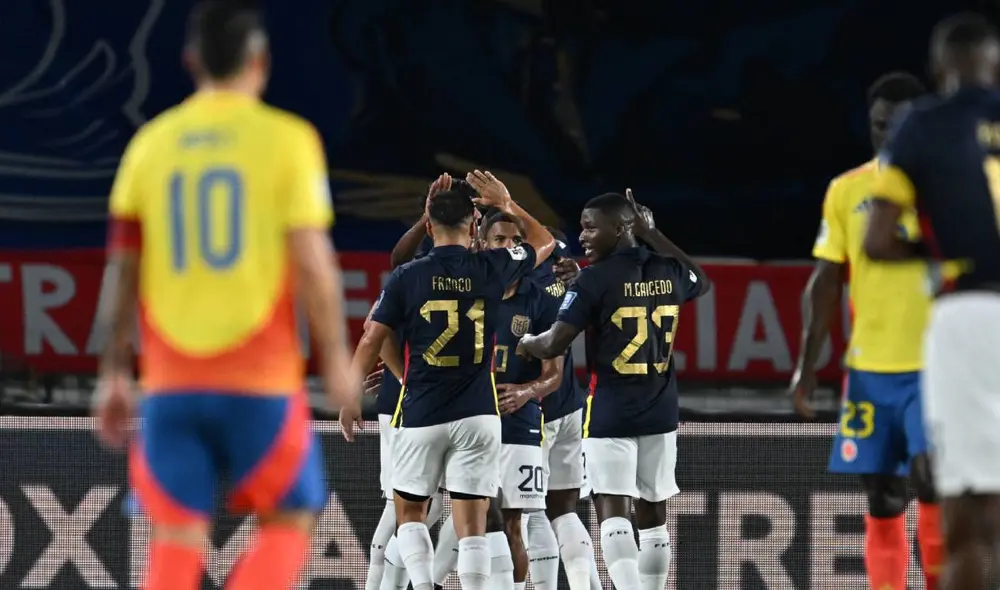 Ecuador enfrentó a Colombia en Barranquilla por la fecha 12 de las Eliminatorias 2026. Foto: Conmebol
