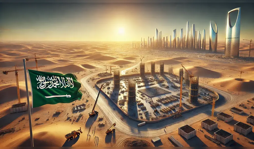 Inicia la construcción de The Line, la ciudad futurista que promete revolucionar la urbanización mundial. Foto: Composición LR/IA. Inicia la construcción de The Line, la ciudad futurista que promete revolucionar la urbanización mundial. Foto: Composición LR/IA.