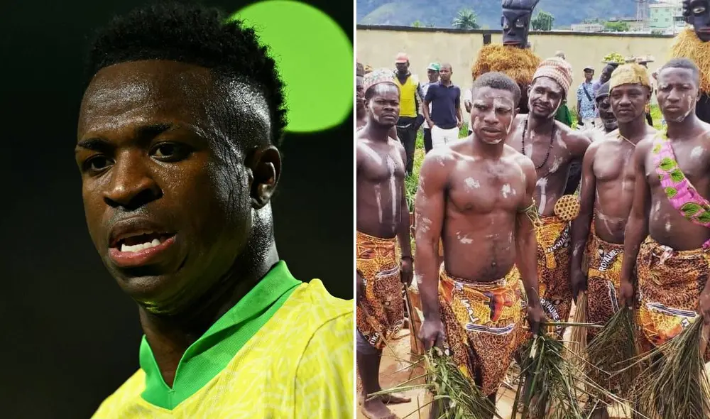 Vinícius tiene ascendencia en la tribu Tikar, clan camerunés que fue víctima de la esclavitud durante la colonización portuguesa. Foto: composición LR/AFP/Facebook Vinícius tiene ascendencia en la tribu Tikar, clan camerunés que fue víctima de la esclavitud durante la colonización portuguesa. Foto: composición LR/AFP/Facebook