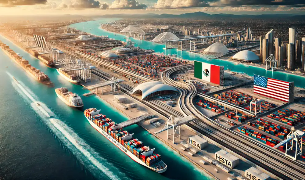 Este gran proyecto no solo optimizará la infraestructura ferroviaria, sino que también renovará importantes puertos en América Latina, Estados Unidos y otras regiones. Foto: ChatGPT