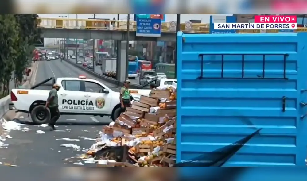 Accidente de tránsito en la Panamericana Norte, cerca del óvalo de Habich. Foto: Canal N