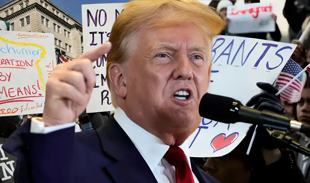 Tras las deportaciones masivas de Donald Trump, las ciudades santuario han establecido políticas para proteger a inmigrantes indocumentados. Foto: composición LR/CNBC/AP