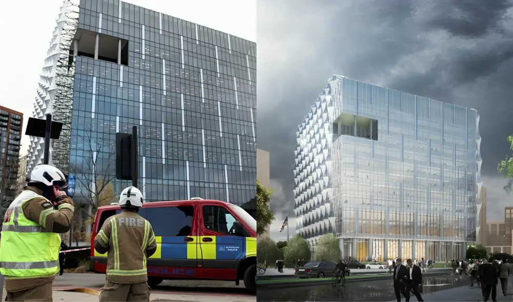 El operativo de seguridad en la embajada de EE. UU. se activó rápidamente tras la detección del paquete sospechoso. Foto: composición LR/Clarín