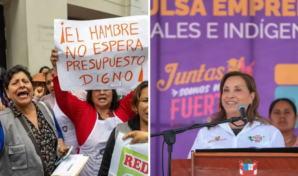 Gasto por ración pasará de S/1,69 a S/2. Ollas comunes exigen un presupuesto digno y alistan movilización. Foto: difusión/Presidencia