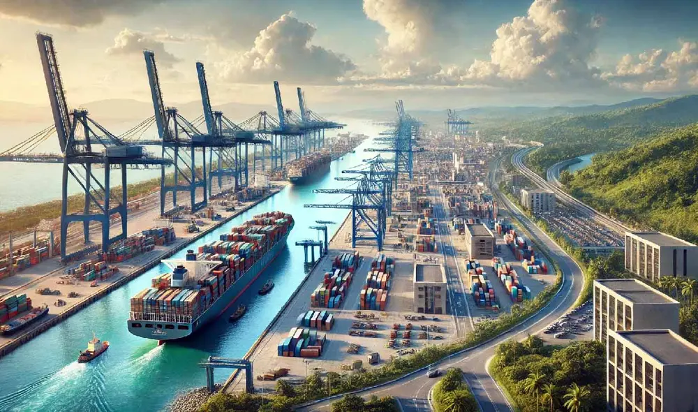 El canal interoceánico tendrá 540 metros de ancho y 27 metros de profundidad, así como esclusas y un lago artificial diseñado para optimizar el tránsito de grandes embarcaciones. Foto: DALL.E El canal interoceánico tendrá 540 metros de ancho y 27 metros de profundidad, así como esclusas y un lago artificial diseñado para optimizar el tránsito de grandes embarcaciones. Foto: DALL.E