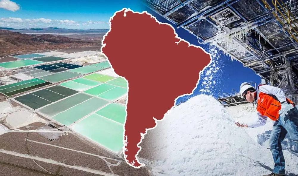 China absorbió el 72% de las exportaciones chilenas de litio, destacando el carbonato de litio y el hidróxido de litio. El país asiático sigue impulsando la industria chilena en 2024. Foto: composición LR/Alamy/La Segunda