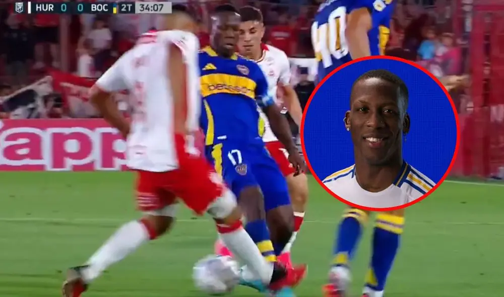 Luis Advíncula ingresó en el segundo tiempo en el Boca Juniors vs Huracán. Foto: composición LR/captura de ESPN/Boca Juniors/X