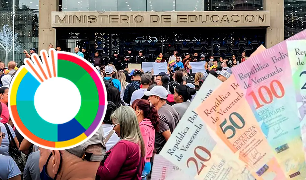 Los docentes de Venezuela reciben cuatro pagos fijos cada mes. Foto: composición LR/Provea/CNN/MPPE