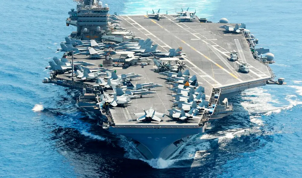 El USS Abraham Lincoln despliega su poderío militar en el Pacífico, dejando al Medio Oriente sin la presencia de un portaaviones clave de EE.UU. Foto: Defence Security Area El USS Abraham Lincoln despliega su poderío militar en el Pacífico, dejando al Medio Oriente sin la presencia de un portaaviones clave de EE.UU. Foto: Defence Security Area